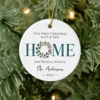 Our First Christmas in Our New Home Photo Ceramic Ornament