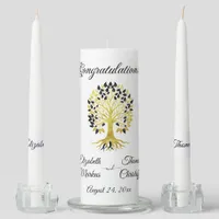 Golden Tree of Life Timeless Sophisticated Elegant Unity Candle Set