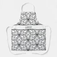 Geometric Black and White Colorable Art Smock Apro Apron