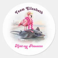 Prosecco Daredevil Flamingo Stingray Bachelorette Classic Round Sticker