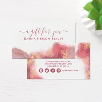 Pink And Gold Modern Liquid Watercolor Gift Card