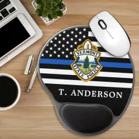Police Department Custom Logo Law Enforcement  Gel Mouse Pad