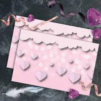 Cute Pink Hearts On Strings & Clouds Valentine's  Tissue Paper