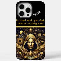 Creative Data Scientist Exploring Insights in Gold iPhone 16 Pro Max Case