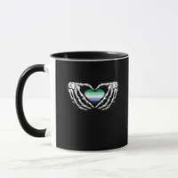 Gay Male Pride Skeleton Halloween Mlm Goth Heart C Mug