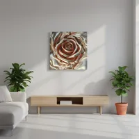 Luxury Glamorous Metallic Rose Gold and Silver Canvas Print
