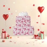 Elegant Red Script Love Holiday Wrapping Paper
