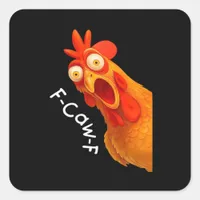 Gothic Humor Funny F-Caw-F Crow Square Sticker