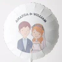 Simple, Cartoon-Iike  Spouses Illustration Wedding Balloon