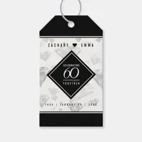 Elegant 60th Diamond Wedding Anniversary Gift Tags