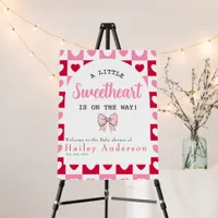 A Little Sweetheart Baby Shower  Welcome Sign 