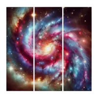 Colorful Stunning Galaxy | Triptych