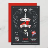 Rock and Roll Wedding chalkboard Invitation