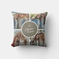 Modern Eelegant Custom Photo Collage Friendship Throw Pillow