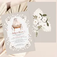Baby in Bloom Neutral Floral Baby Shower Invitation