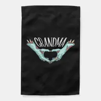 Grandma Zombie Hand Heart Halloween Costume Family Garden Flag