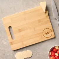 Minimalistic Circled Monogram Wooden Engraved Cutting Board