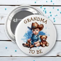 Great Grandma To Be | Western Cowboy Baby Shower Button