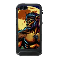 Comic Book Style Werewolf in Front of Full Moon Waterproof Case For iPhone SE/5/5s