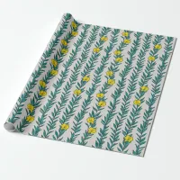 Green Ivy with Yellow Flowers Wrapping Paper