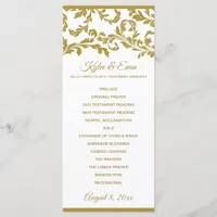 Flourish Tall Elegant Wedding Program | Gold