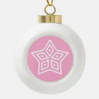 Nordic Scandinavian style star white pink Ceramic Ball Christmas Ornament