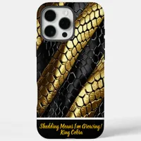 Black and gold snake skin design iPhone 16 pro max case