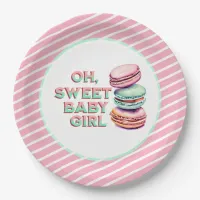 Oh Sweet Baby Girl Macaron Themed Baby Shower Paper Plates