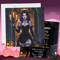 Black and Purple Witch | Wicked Halloween Party Invitation