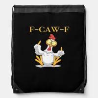 F-Caw-F Funny Chicken Retro Classic Drawstring Bag