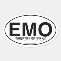 Emo Music Euro Oval Decal Style Slogan  Oval Sticker