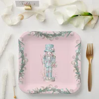 Coastal Christmas Nutcracker Seashell Paper Plates