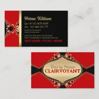 Red Baroque Elegante Tarot Business Cards