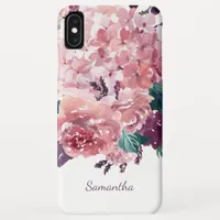 Romantic Girly Pink Watercolor Floral iPhone XS Max Case