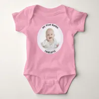 My First Easter Photo Pretty Cute Pink Baby Bodysuit