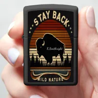 Stay Back, Wild Bison: Nature's Call Zippo Lighter