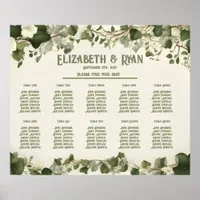 Elegant Ivy Wedding Table Plan and Invitations Poster