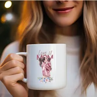 Love you Mom Gradient Pink Coffee Mug