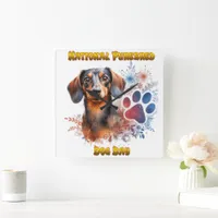 National Purebred Dog Day Celebration Artwork  Square Wall Clock