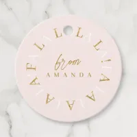 Pink Gold Christmas Fa La La ID1009 Favor Tags