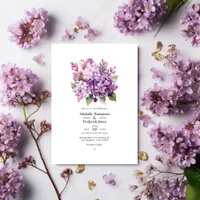 Lilac to Grape Floral Summer Wedding Invitation