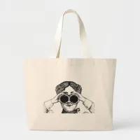 Vintage Steampunk Woman Large Tote Bag