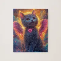 Adorable Grey Angel Kitty Jigsaw Puzzle