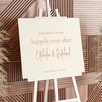 Minimalist Script Welcome Cream Wedding Foam Board