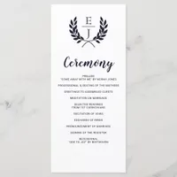 Navy Classic Monogram Wedding programs