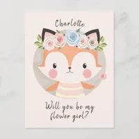 Fox Flower Girl Proposal Card