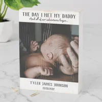 First Father's Day Keepsake Photo Wooden Box Sign