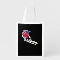 This Is My Heart Skeleton Heart Hands Creative Grocery Bag