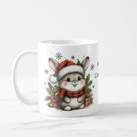 Watercolor Cute Christmas Bunny Coffee Mug