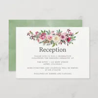 Winter Wedding Floral Reception Invitation